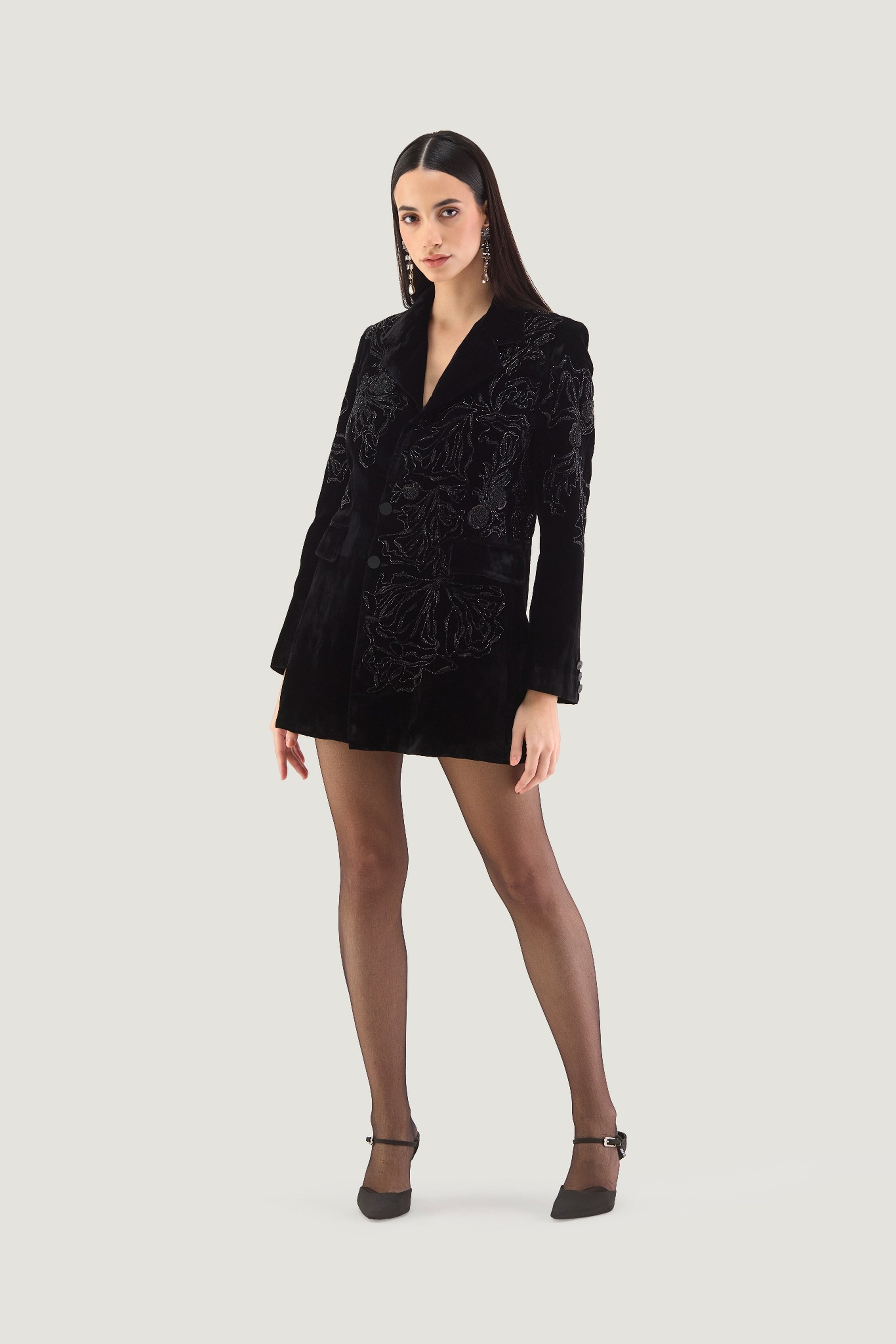 Glistening Velour Manteau