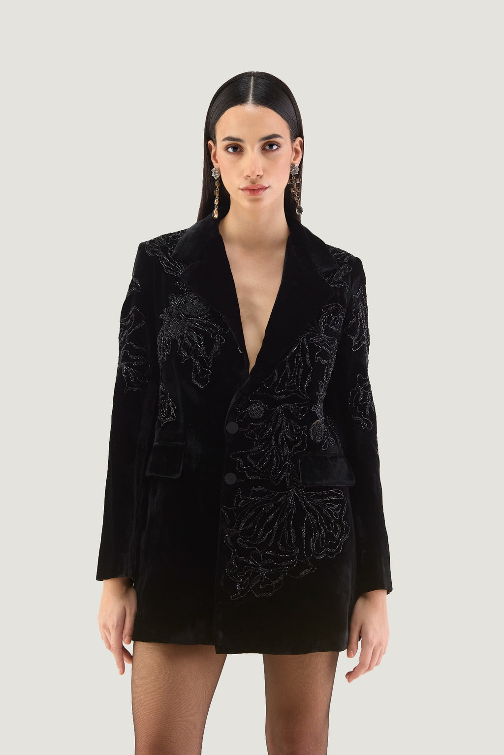 Glistening Velour Manteau