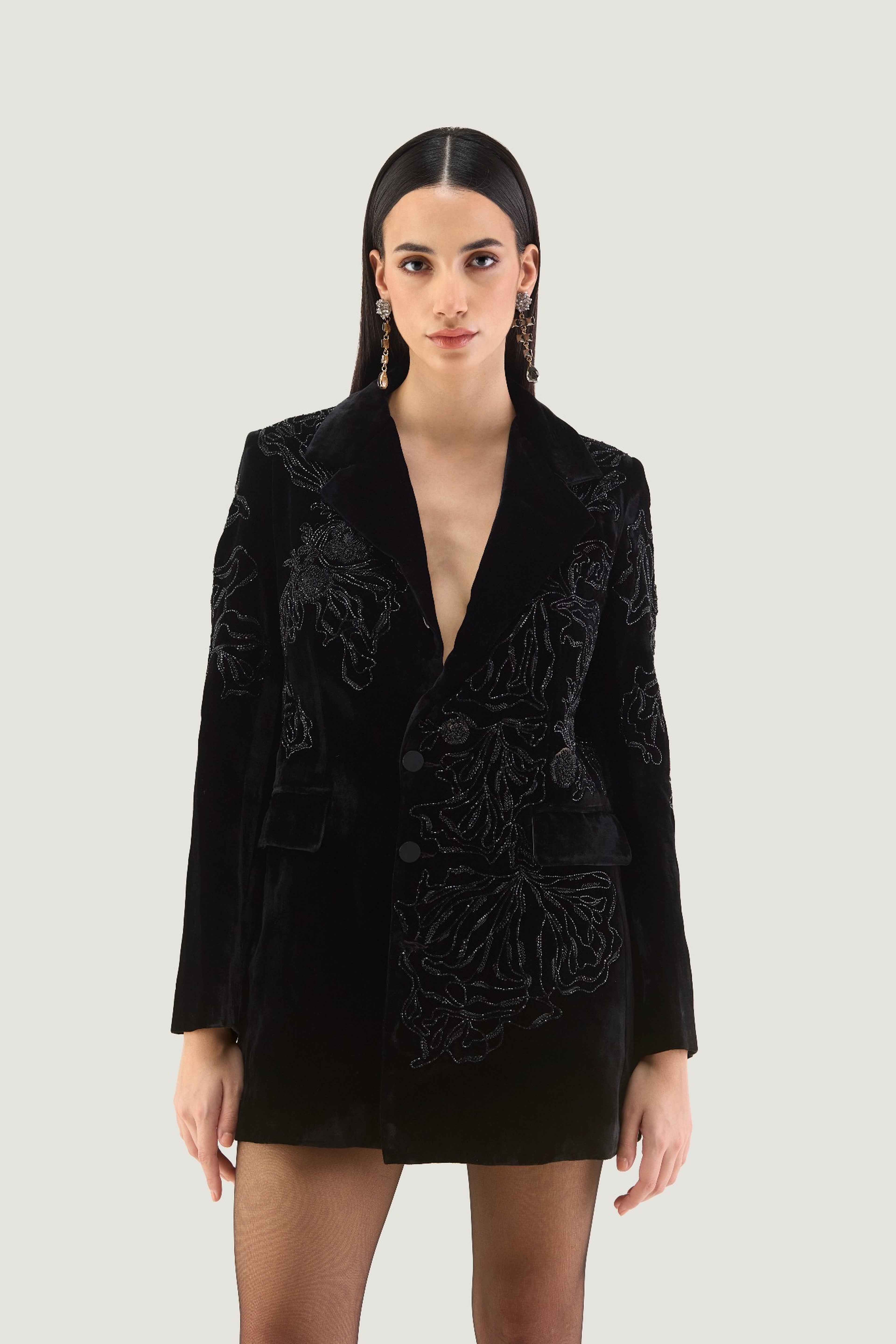 Glistening Velour Manteau