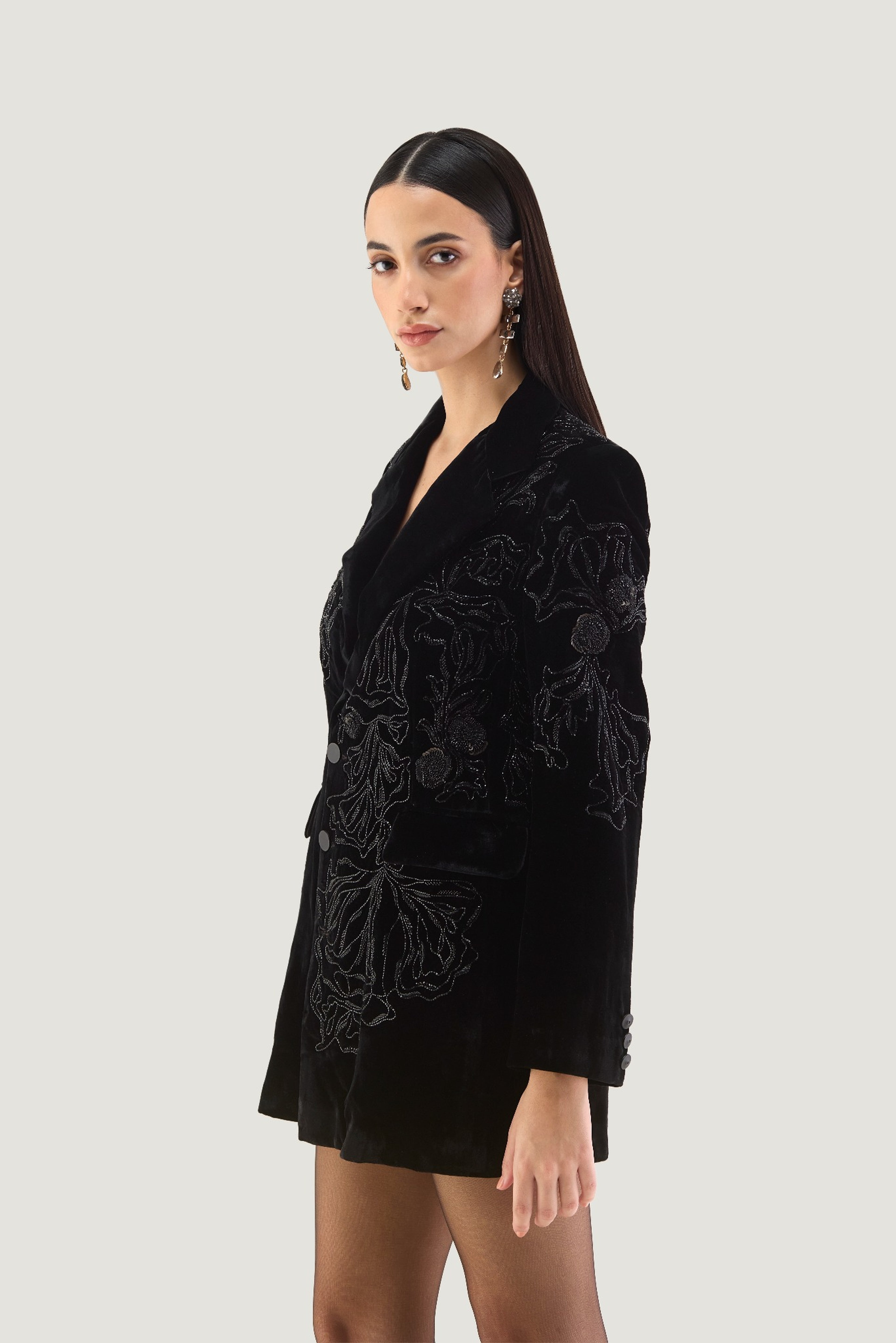Glistening Velour Manteau
